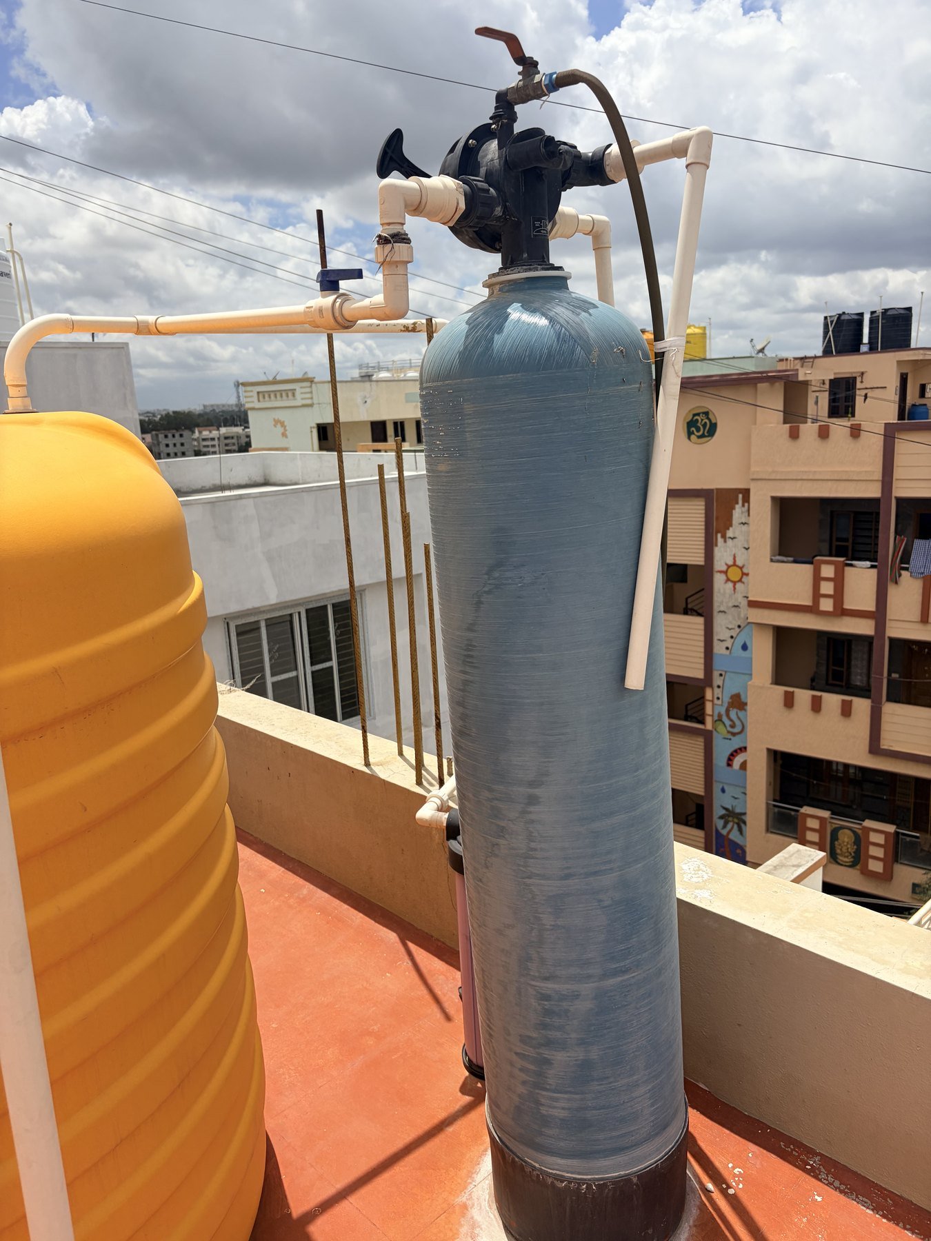 Whole-home water softener installed by DNB in Calgary